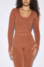 Lymphatic Long Sleeve Scoop Neck - CEAN #Caramello